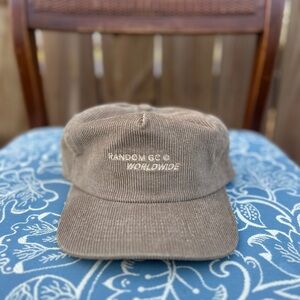 Random Golf Club Corduroy Hat with Yellow Brim